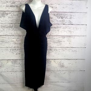 Sabora deep V neck black dress sz Small
